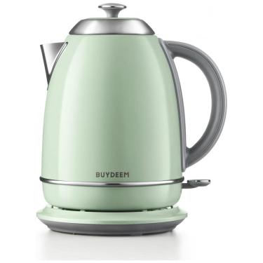 Imagem de Chaleira Elétrica 1,7L em Aço Inoxidável com Desligamento Automático e Proteção Contra Fervura a Seco, 110V 1440W, BUYDEEM K640N, Verde