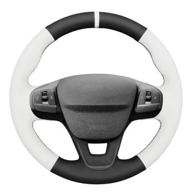 Imagem de MEWANT Capa de volante preta costurada à mão para Ford Bronco Sport 2021-2024 / Escape 2020-2024 / E-Transit 2022-2023 / Maverick 2022-2024 / Transit 2020-2024