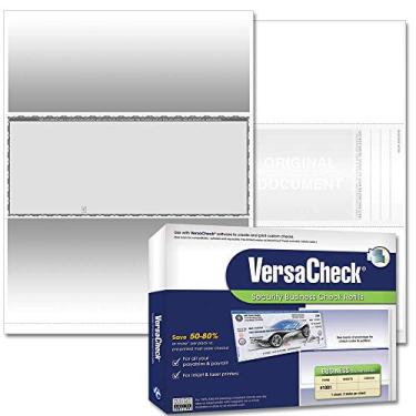 Imagem de VersaCheck Cheques seguros – 250 cheques de voucher de empresa em branco – Cinza Premium – Formulário de 250 folhas #1001 – Checkin Middle