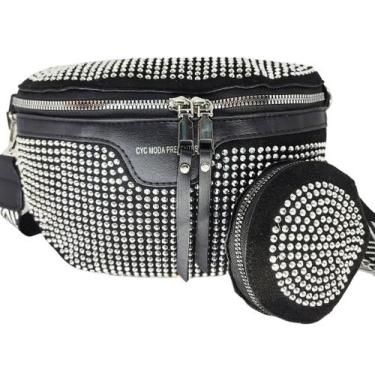 Imagem de Bolsa feminina pochete transversal de ombro com porta moedas - glamour