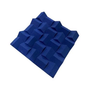 Imagem de Espuma Acústica Alpha Azul del Rey Placa Tratamento Sonoro p Áudio Pro