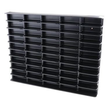 Imagem de Almencla Estação de exibição de carro modelo 1/64 para 50 carros para o gabinete de armazenamento à prova de poeira Montagem de parede para brinquedos , Preto