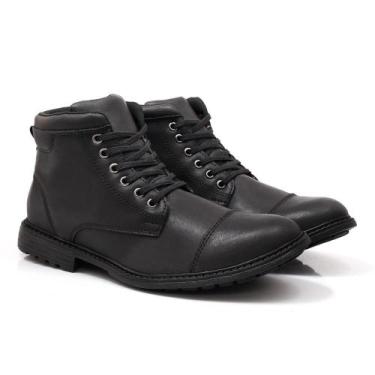 Imagem de Bota Coturno Masculina Cano Curto Cadarço Macia Conforto - Épico, Pret