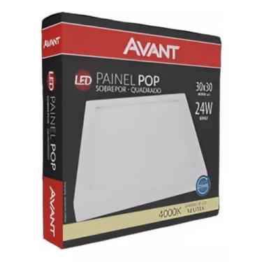 Imagem de Painel Plafon Sobrepor Quadrado 30x30 24w Branco 4000k