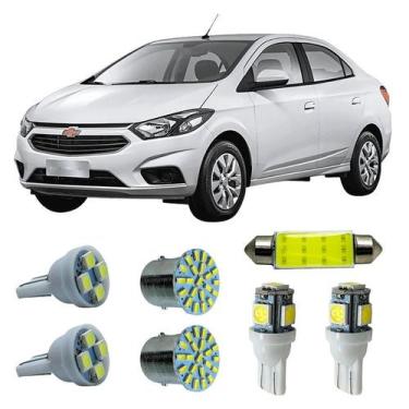 Imagem de Kit Led Interno Externo GM Prisma Teto Placa Ré Farolete