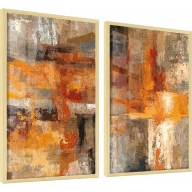 Imagem de Quadro Decorativo Abstrato Kit 2 A2 - Belo Quadro, Madeira Natural