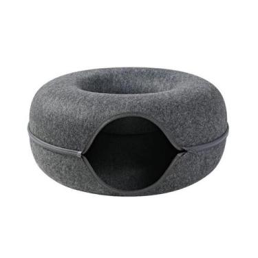 Imagem de Cama Túnel Gato Interativa Tamanho G Donut Pet Brinquedo Caminha Felin