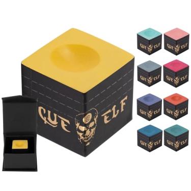 Imagem de CUEELF Giz de taco de bilhar com tecnologia de giz de bilhar com caixa de armazenamento incluída (amarelo)
