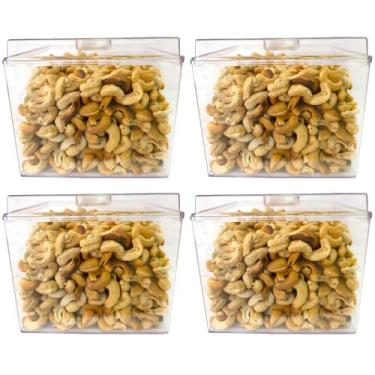 Imagem de Kit 12 Potes Acrílico Quadrado com Tampa 3,3 Litros - Ex Pote