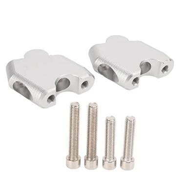 Imagem de GRCFUMO 2PCS MOTOREIRO RISER DO MUDO DE MOTOREIRA, RISER DE BARRA DE FAT DE LIGUNA DE LIGUNA DE ALUMINA, SUBLICIÇÃO DO LIPADOR DO MUJO PARA CB500F CB500X 2013 2017 (Prata)