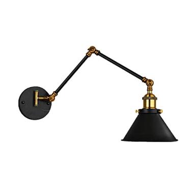 Imagem de HOSETEON Luminária de parede, sala de braço oscilante, lâmpada LED retrô de braço longo, arandela de leitura de parede preta de metal industrial r g sala de fazenda corredor, E27, 4W