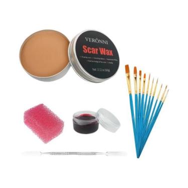 Imagem de Kit de Maquiagem SFX de 12 Cores para Halloween - Pintura Corporal, Fa