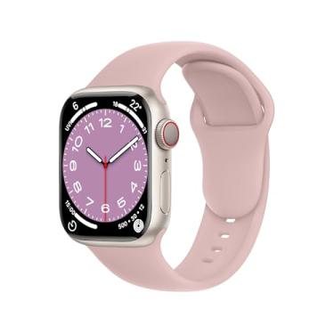 Imagem de DONEGANI Pulseira esportiva feminina C1D Ultra 2 de 49 mm, série 10 de 46 mm, 9 8 7 45 mm e 41 mm, SE 6, 5, 4, 44 mm e 40 mm, 3 2 1 42 mm 38 mm iWatch, pulseira masculina de silicone rosa millennial