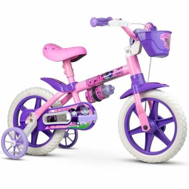 Imagem de Bicicleta Infantil com Rodinhas - Aro 12 - Selim PU - Cat - Rosa - Nathor