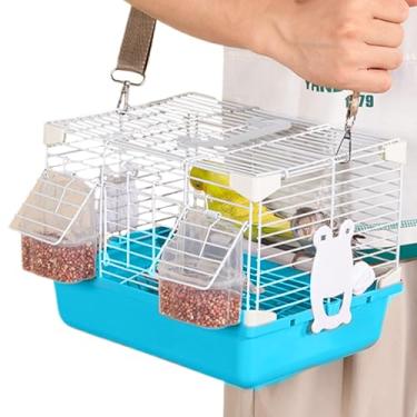 Imagem de Gaiola de papagaio, transportadora de pássaros,CAGA DE TRANSPORTE DE VIAGEM PORTÁVEL | Com alça, suprimentos para pequenos animais pesados ​​para cockatiels peony pergulamentados pérola munias