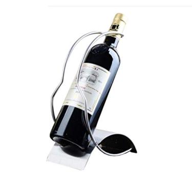 Imagem de MTYLX Rack de vinho, rack de armazenamento, armário de vinhos, rack de vinho de aço inoxidável, suporte único para garrafa de vinho, suporte de bancada, prateleira de vinho