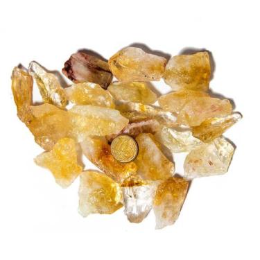 Imagem de Kit 3 Citrino Bruto Pedra Natural Tamanho M 3 a 5cm Classe B - Cristai