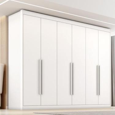 Imagem de Guarda Roupa Casal 6 Portas em MDF Colossal Zanzini, Branco Absoluto