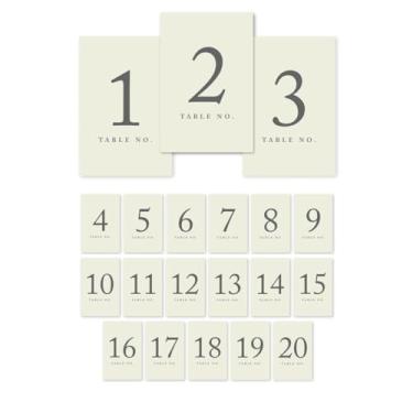 Imagem de Andaz Press Números de mesa 1 - 20 em papel perfurado, marfim, placa de lado único de 10 x 15 cm, 1 conjunto, para casamentos, chá de panela