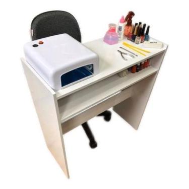 Imagem de Mesa Manicure Organizador Prateleira Utensílios - ClickForte, Branco