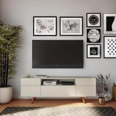 Imagem de Rack Retrô Lupi Off White 162 cm - Mobly