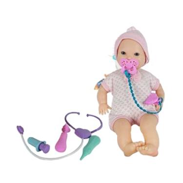 Imagem de Boneca Bebê com Kit Médico Infantil, Acessórios em Rosa e Verde, Brinquedo Educativo