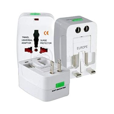 Imagem de Adaptador Tomada Universal Padrão 150 Países Uk Europa Eua Asia Viagem Bivolt 110/220 Bivolt Aio