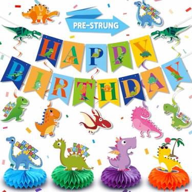 Imagem de Vicycaty Suprimentos Para Festa De Aniversário Dinossauro, Kit Decoração Mesa Central Com Letras E Redemoinhos, Tema Chá Bebê, Meninos Meninas