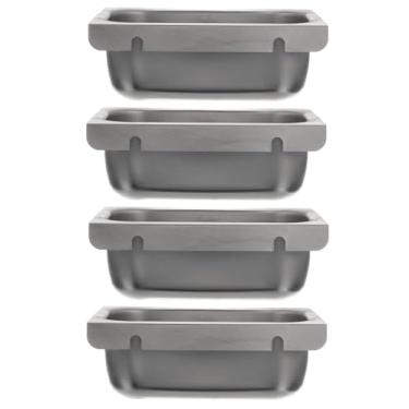 Imagem de OCS Parts Porta-copos de graxa para exaustores de cozinha comercial – coletores de gordura de 6,3 cm de profundidade para restaurantes (4), prata