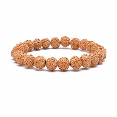 Imagem de Edmiria Pulseira Rudraksha para homens e mulheres 2 faces, 3 Mukhi, 4 Mukhi, 5 faces, 6 Mukhi, 7 Mukhi, 8 Mukhi, 9 Mukhi, 10 Mukhi, 11 Mukhi Himalaia Rudraksha pulseira para ioga, meditação, cura