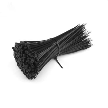 Imagem de Abraçadeira de nylon com fivela de plástico, fivela antirroubo forte, corda de amarração com autoaperto e travamento automático, cinto preto, 4x200 (preto), 500 peças