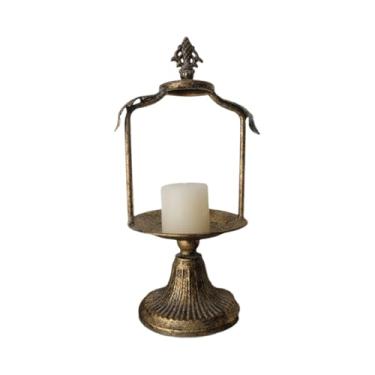 Imagem de Castiçal decorativo suporte de vela em ferro fundido dourado candelabro para velas cônicas castiçais castiçais para mesa centro de mesa decoração de casa
