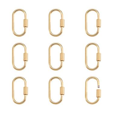 Imagem de PH PandaHall 10 Peças De Fechos Mosquetão Com Parafuso Oval Aço Inoxidável 25,5 X 14 4 Mm, Clipes Pressão Metal, Gancho Para Fazer Joias Faça Você Mesmo (Dourado)