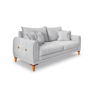 Imagem de Sofá 2 Lugares Lisboa Veludo Prata 160 cm