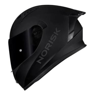 Imagem de Capacete norisk flow monocolor preto fosco com viseira extra e spoiler