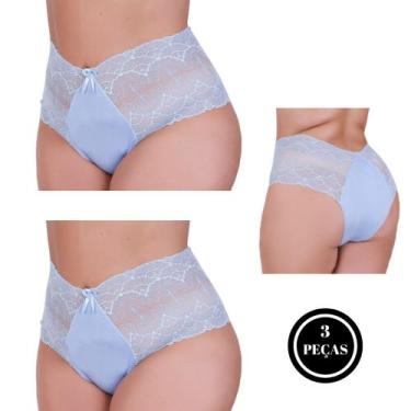 Imagem de Kit 3 Calcinha Plus Size de Renda Tanga Grande 46 48 50 52 54 - c5 KIT