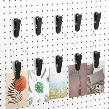 Imagem de CroBlissful 10 peças de acessórios para quadro de pegboard, clipes brancos, acessórios de metal, ganchos anexos para artesanato, cozinha, banheiro, sala de estar, escritório, parede, armazenamento
