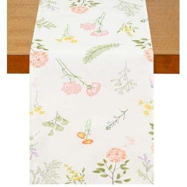 Imagem de NUKAYAI Caminho De Mesa Floral Primavera, Flores Vintage, Decoração Para Casa E Ambientes Internos, Sazonal Verão Com Silvestres Festa, Cozinha Jantar, 72 X 13 Pol.