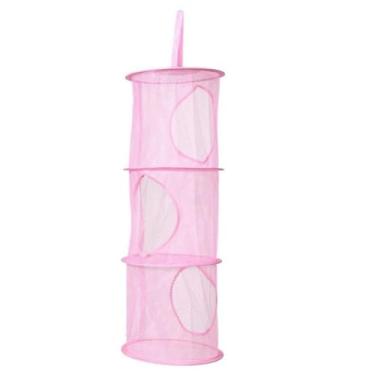 Imagem de Organizador de Brinquedos Pendurado, Saco de Armazenamento Dobrável para Animais de Pelúcia, Tubo para Economia de Espaço