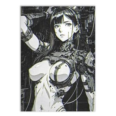 Imagem de Placa Decorativa Anime Garota Sexy Cyberpunk Aesthetic Japão Poster Quarto Sala