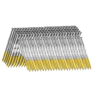 Imagem de SITLDY Pregos de moldura de 21 graus, 1000 unidades, haste de anel de 3 1/4 polegadas x 0,332 cm, cabeça redonda completa galvanizada a quente, para pregador elétrico pneumático de 20 a 22 graus