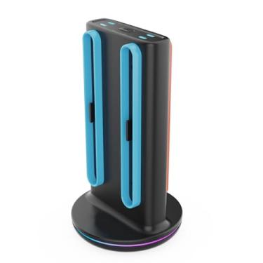 Imagem de Dpofirs Charging Dock Fit for 2 Game Controller Charge Station, Controlador Magnético de Carregamento Rápido, Com Indicador de LED, 9 Modos de Iluminação