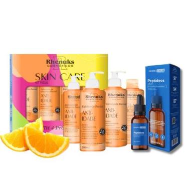 Imagem de Kit Skincare Vitamina C Anti Idade Clareador Rhenuks, Sérum Peptídeos 