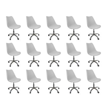 Imagem de Cadeira Office Base Cromada Com Rodizio Giratória Saarinen