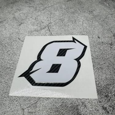 Imagem de Adesivos de fibra de carbono, fita numérica de corrida motorizada para capacete, bicicleta, ciclismo, caixa de tanque de óleo, estilo de carro (8, altura 10 cm)