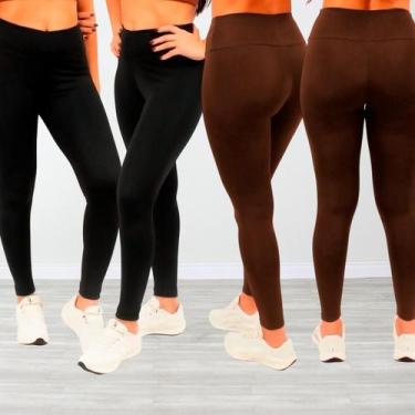 Imagem de Kit 4 Calças Legging Suplex Zero Transparência - Ju Ribeiro Ind, Preto