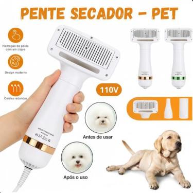 Imagem de Pente Secador Pet 2 Em 1 Silencioso Portátil Leve Soprador - 110V prát