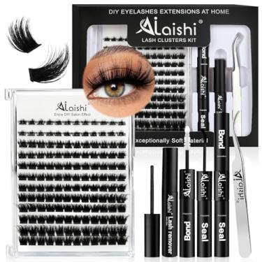 Imagem de Lash Clusters Kit, DIY 3D Cluster Extensiones de pestañas 10-18mm,144pcs Fluffy D Curl Soft Natural Lashes with Lash Bond and Seal,Tweezers, Remover-Natural Fake Cat Eye Wispy Individual Clusters（151-2-L）