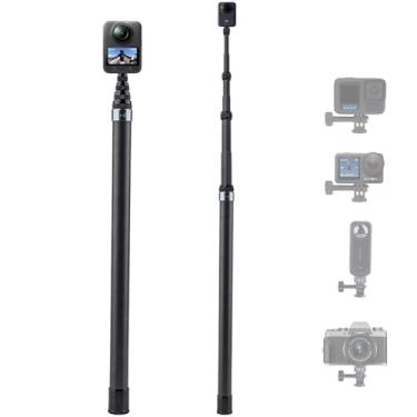 Imagem de Vara de selfie invisível de carbono Viber de 3 m/298 cm para Insta 360 x4/x3 para GoPro Hero 11 10 9 8 7 DJI OSMO Xiaoyi SJCAM Eke haste telescópica de fibra de carbono