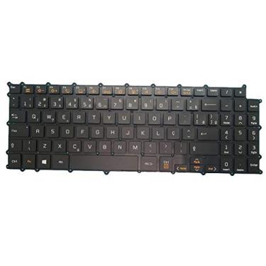 Imagem de Teclado Notebook para LG 15Z90N 15Z90N-V.AR52A2 15Z90N-V.AR53B AR55B AR55G AR55A1 AR55A5 15Z90N-V.AP55G AP72B 15Z90N-V.AA72A1 AA75A3 AA78B Brasil BR Preto NO Frame e com retroiluminação